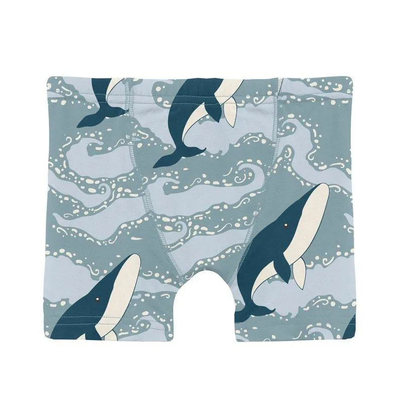 Bamboo Boxer Brief - Stormy Sea Splashing Whales