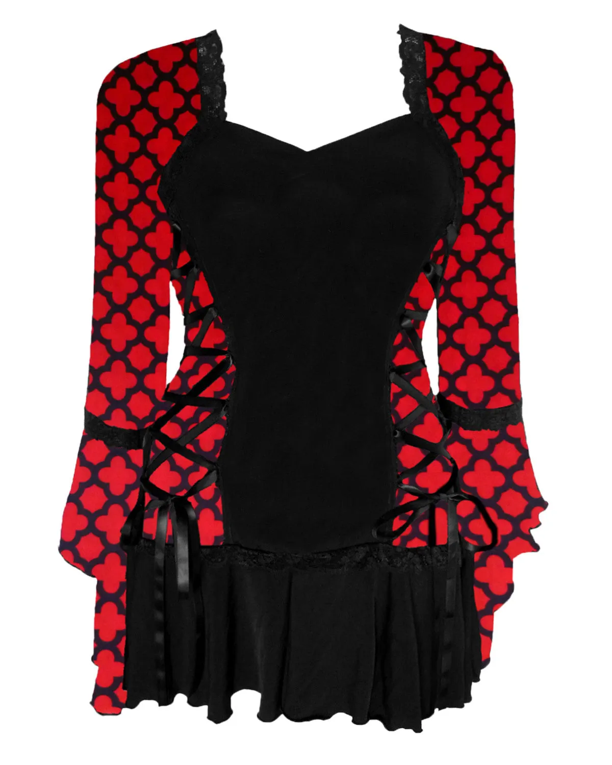 Corsair Pirate Costume with Bolero Top, Red Queen
