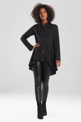 Cotton Poplin Darted Tunic Shirt