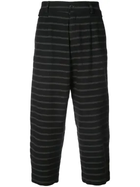 Cropped Stripe Wool Trousers