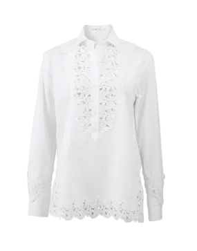 Henley Shirt With Lace Bib