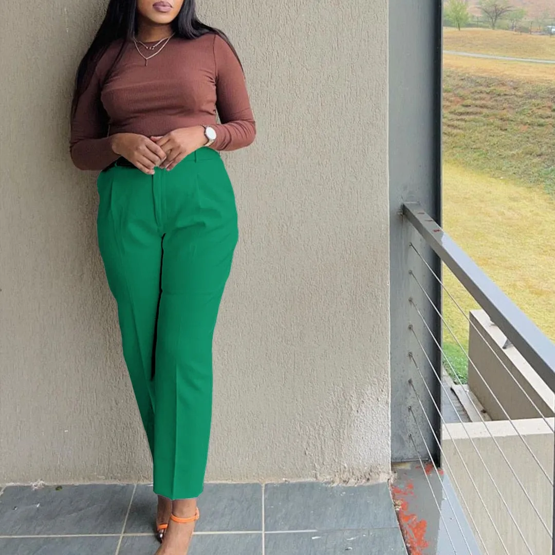High Waist Casual Suit Pants