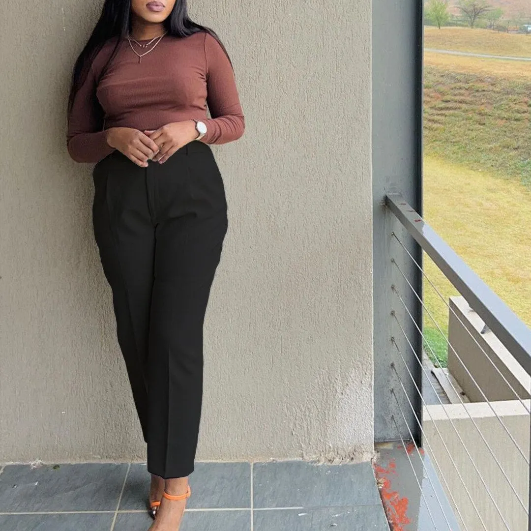 High Waist Casual Suit Pants