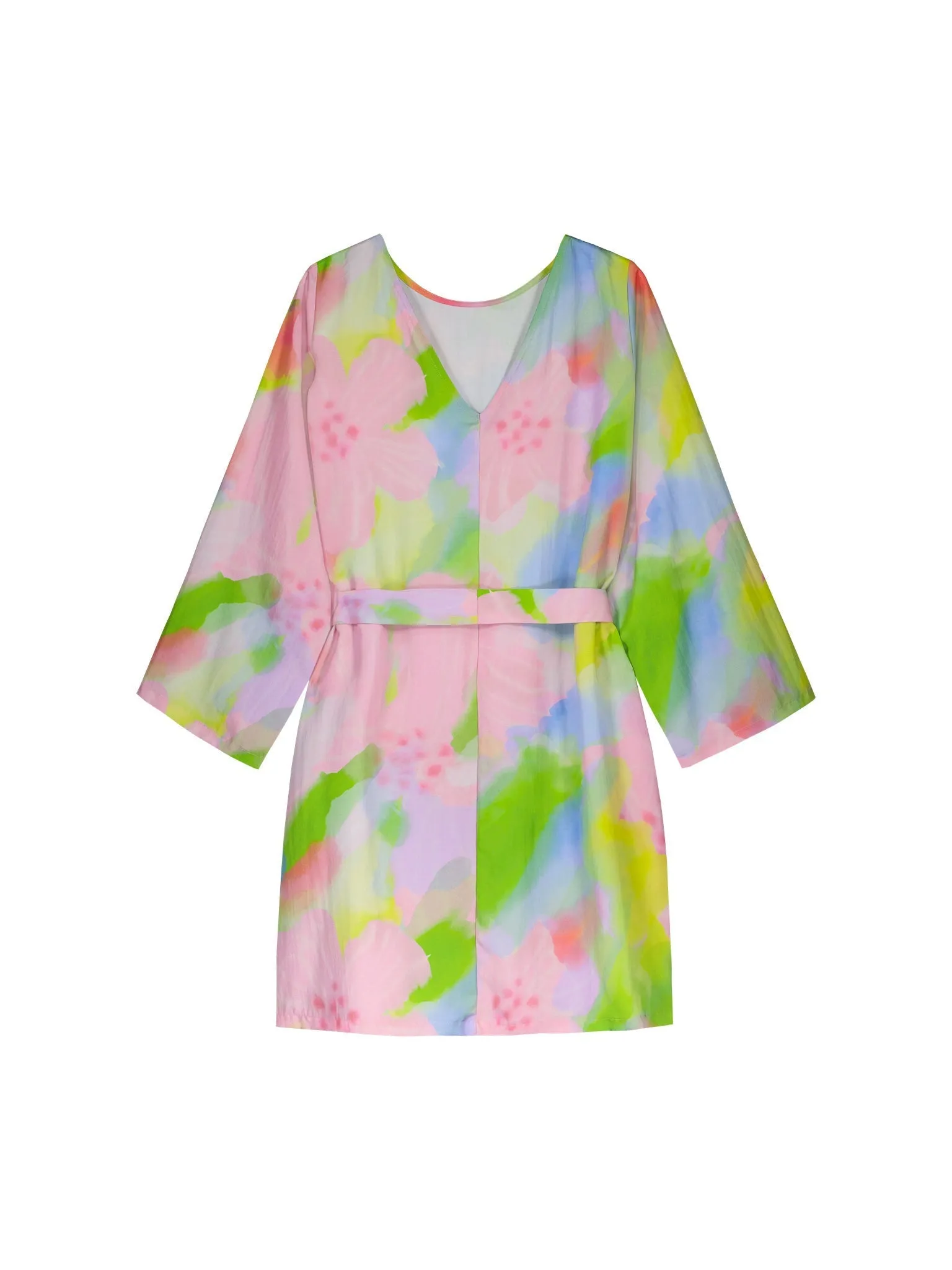 Pink Bloom Tunic Dress Pastel Pink/Green