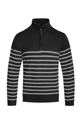 QUARTER ZIP STRIPE PULLOVER