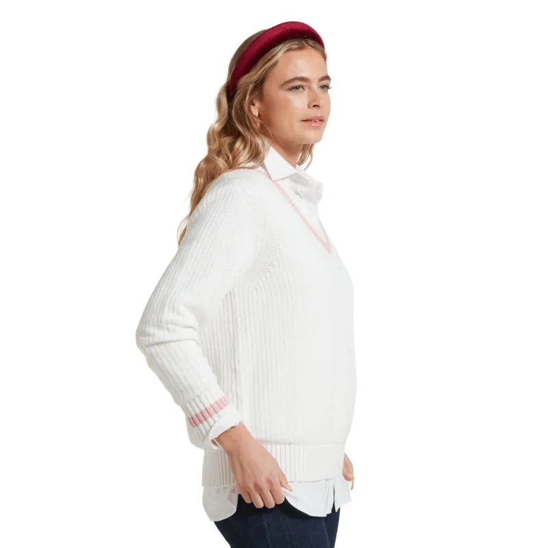 Schoffel Hambledon Ladies Jumper - Soft White/Blush