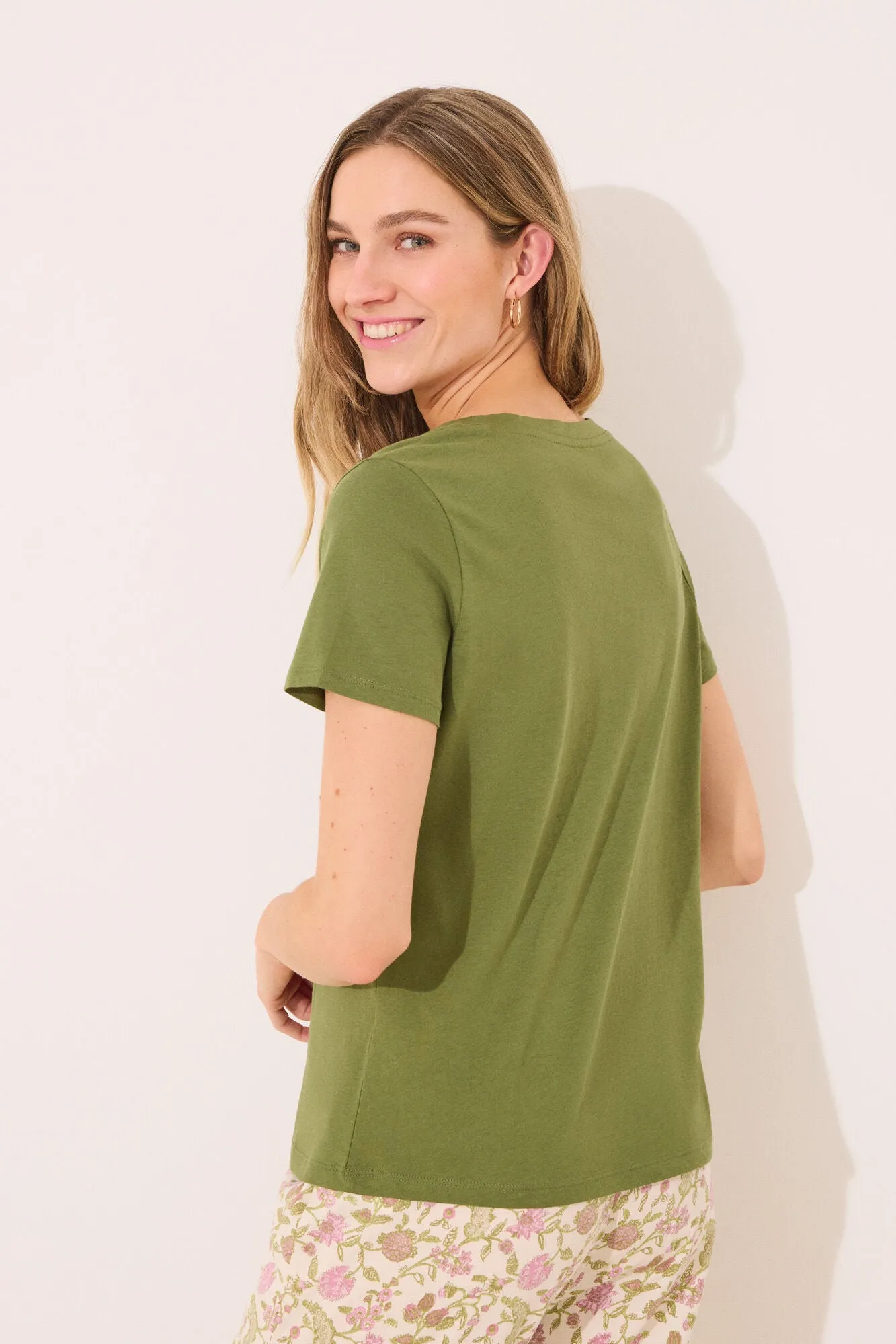 Short sleeve t T-shirt 100% cotton green