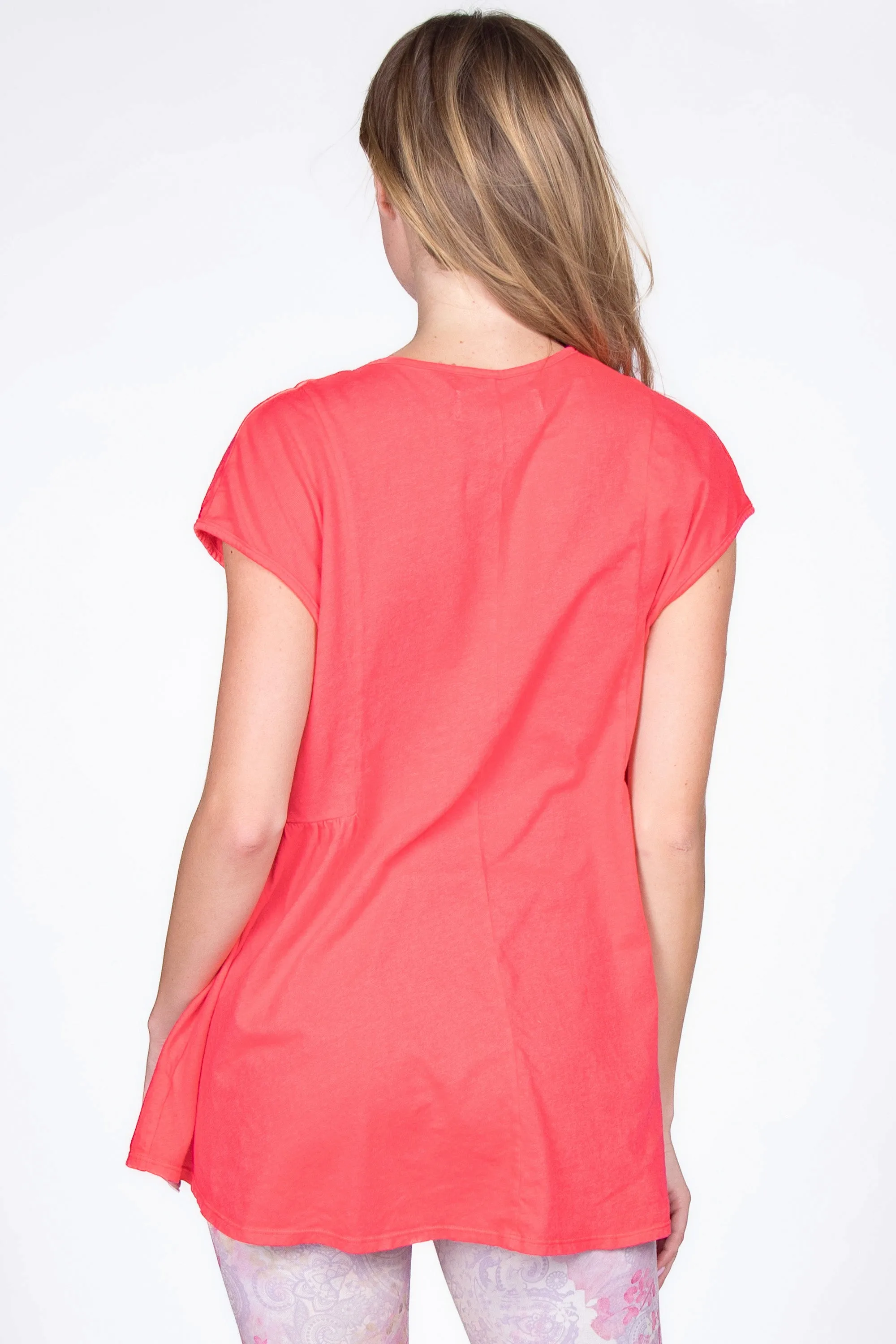 Split Neck Tunic with Side Panel Gather