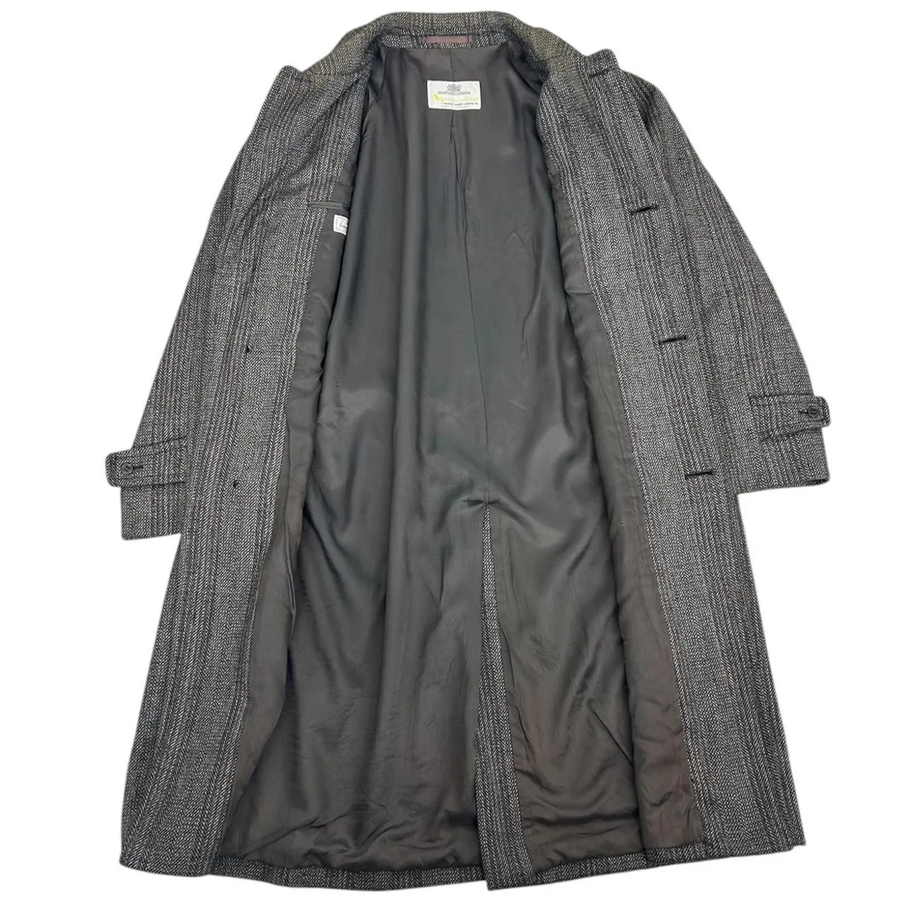 Vintage Aquascutum Tweed Lambswool Overcoat Large