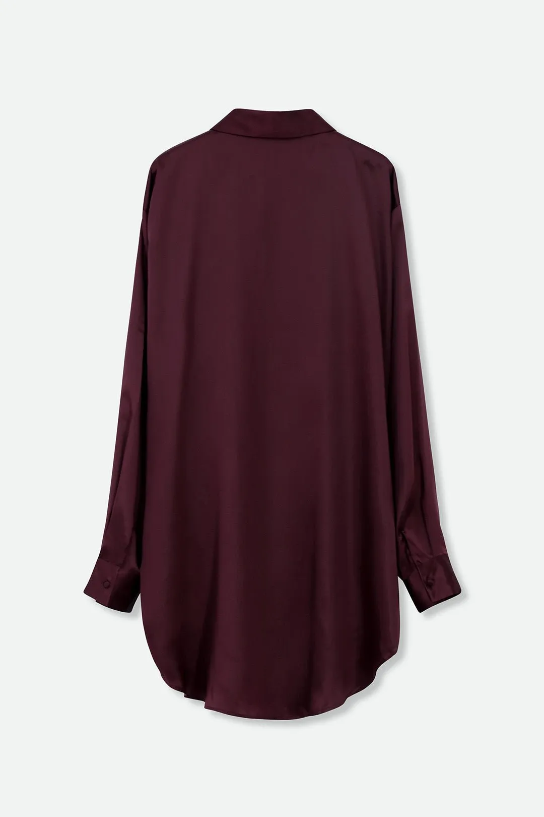 ZURI ONE-SIZE TUNIC IN SILK CHARMEUSE BORDEAUX